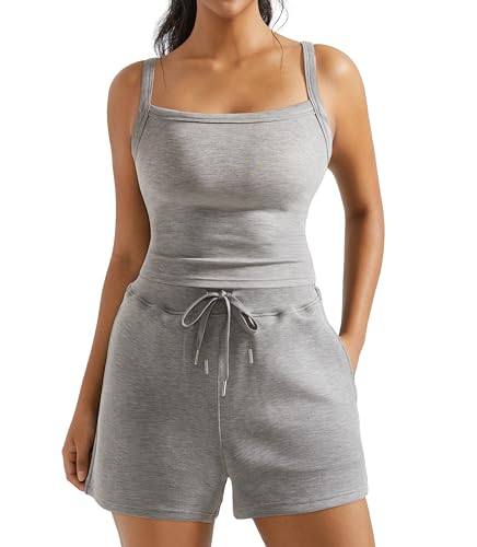 50% off Omkagi Women 2 Piece Outfits Sleeveless Tank Top Use promo code: 3VMT3STI