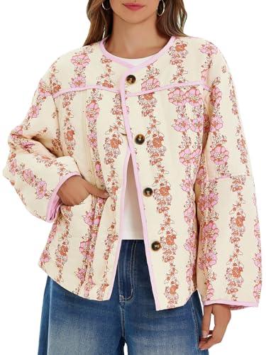 50% off Tankaneo Womens Floral Cropped Quilted Jackets Use promo code: ONBCYDP3