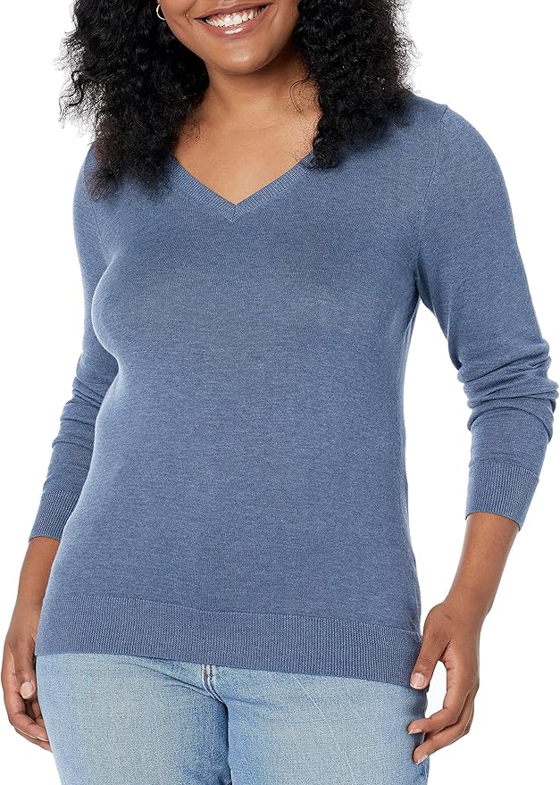Women's Regular-Fit Lightweight Long-Sleeve V-Neck Sweater