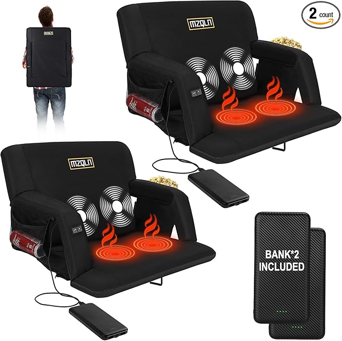 โจ $119.39 Now โ Heated Massage Reclining Stadium Seat | Bleacher Chair with Portable Charger! โจ ๐งพ 40% off with code: 3LHPLVVR ๐ Grab it here: