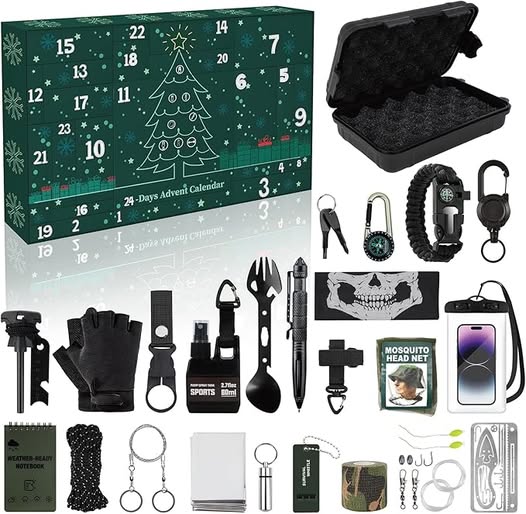 โจ $15.00 Now โ Survival Kit Advent Calendar for Men (2025) | 24-Day Christmas Countdown with Outdoor Gear! โจ ๐งพ 50% off with code: XTXPEK49 ๐ Grab it here: