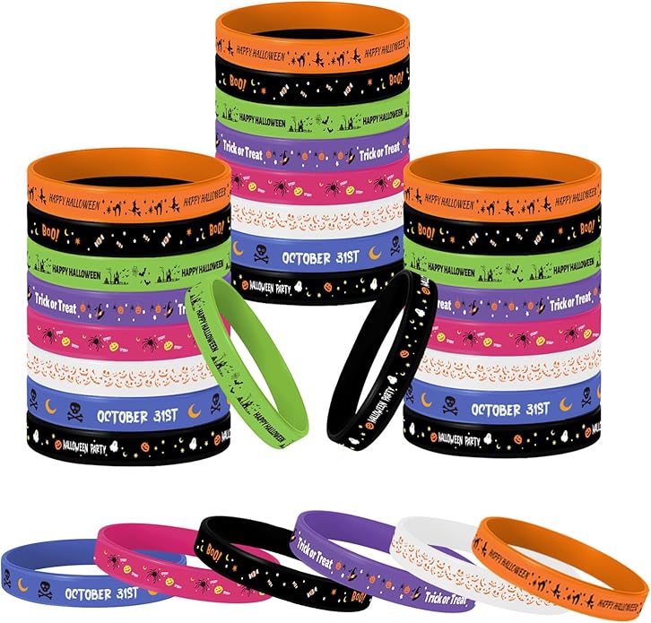 โจ $4.79 Now โ Halloween Party Favors 24Pcs - 8 Spooky Designs Silicone Rubber Bracelets! โจ ๐งพ 40% off with code: CI6AYW5G ๐ Grab it here: