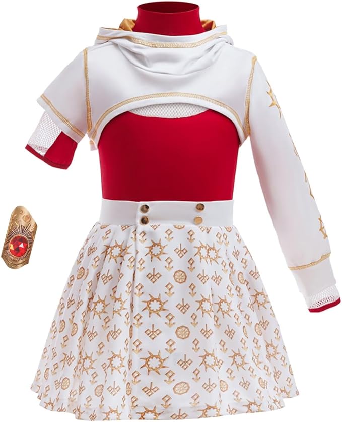 Zombies 4 Nova Costume for Girls Fancy Dress with Cropped Hoodie,T-Shirt,Skirt,Wristband