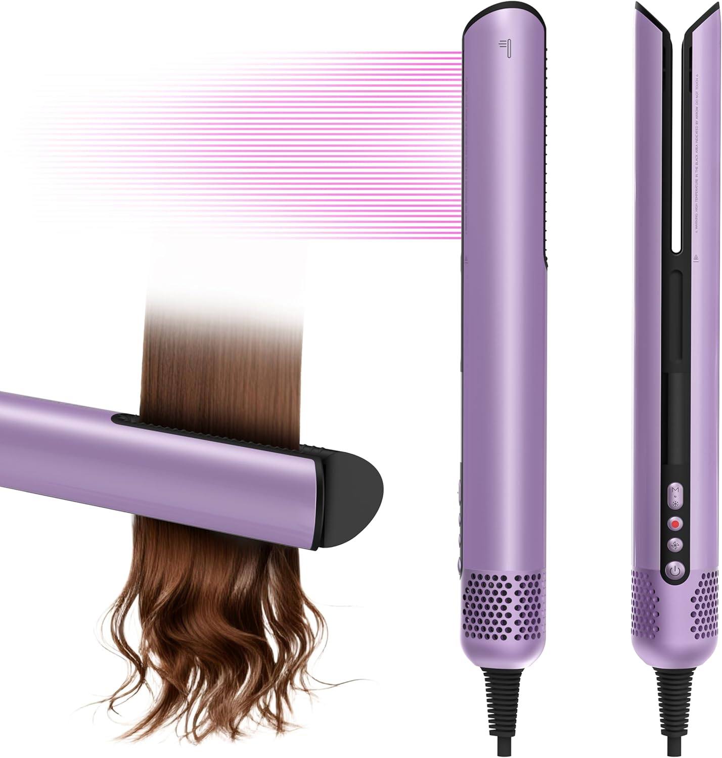 Hair Straightener | Clamp-Free Flat Iron | Zero Touch Tangle-Free Knot-Free No Heat Damage Air Hair straighteners for Women Salon | 2-in-1 Hair Dryer & Straight Styling Blow Dryer (Starlight Purple)