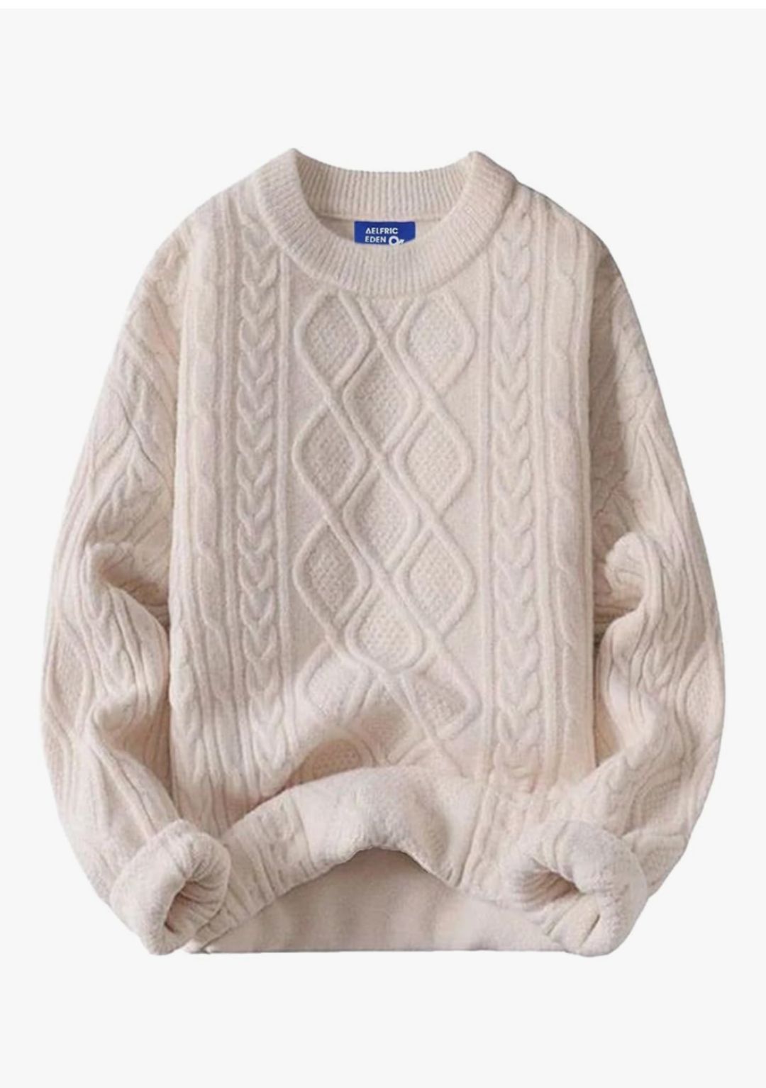 Aelfric Eden Oversized Sweater 90s Vintage Cable Knit Long Sleeve Women Heavy Crewneck Pullover.