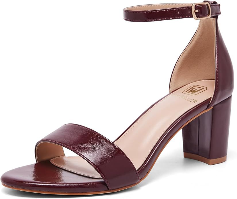 Women Open Toe Low Chunky Short Heels Ankle Strap Block Heel Sandals Party Dress Wedding Pump Shoes