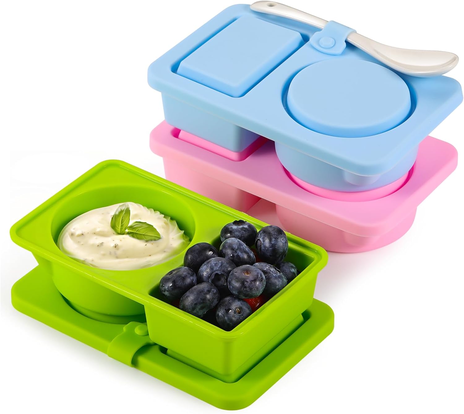 3 Pack Silicone Reusable Snack Containers with Lids   FOR 5.99 ( REG 19.99)  C0DE:  KZW9RUUQ