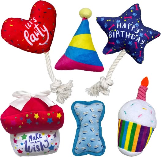 6 Pack Dog Birthday Toys  FOR 9.99 ( REG 19.99)  C0DE:  2PA8MP29