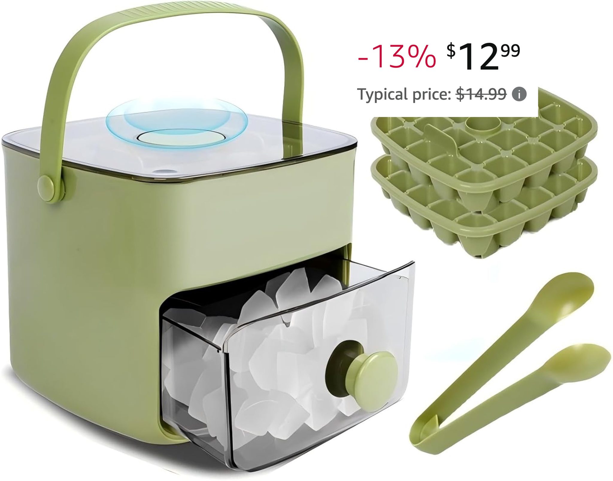 Ice Cube Tray with Lid & Bin Ice Maker Ice Trays!!⬇️