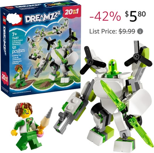 LEGO DREAMZzz Z-Blob’s Robot and Vehicle Adventures Robot Toy Building Kit!!