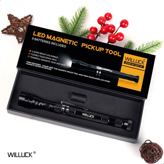 🛠 Magnetic Pickup Tool with LED Lights