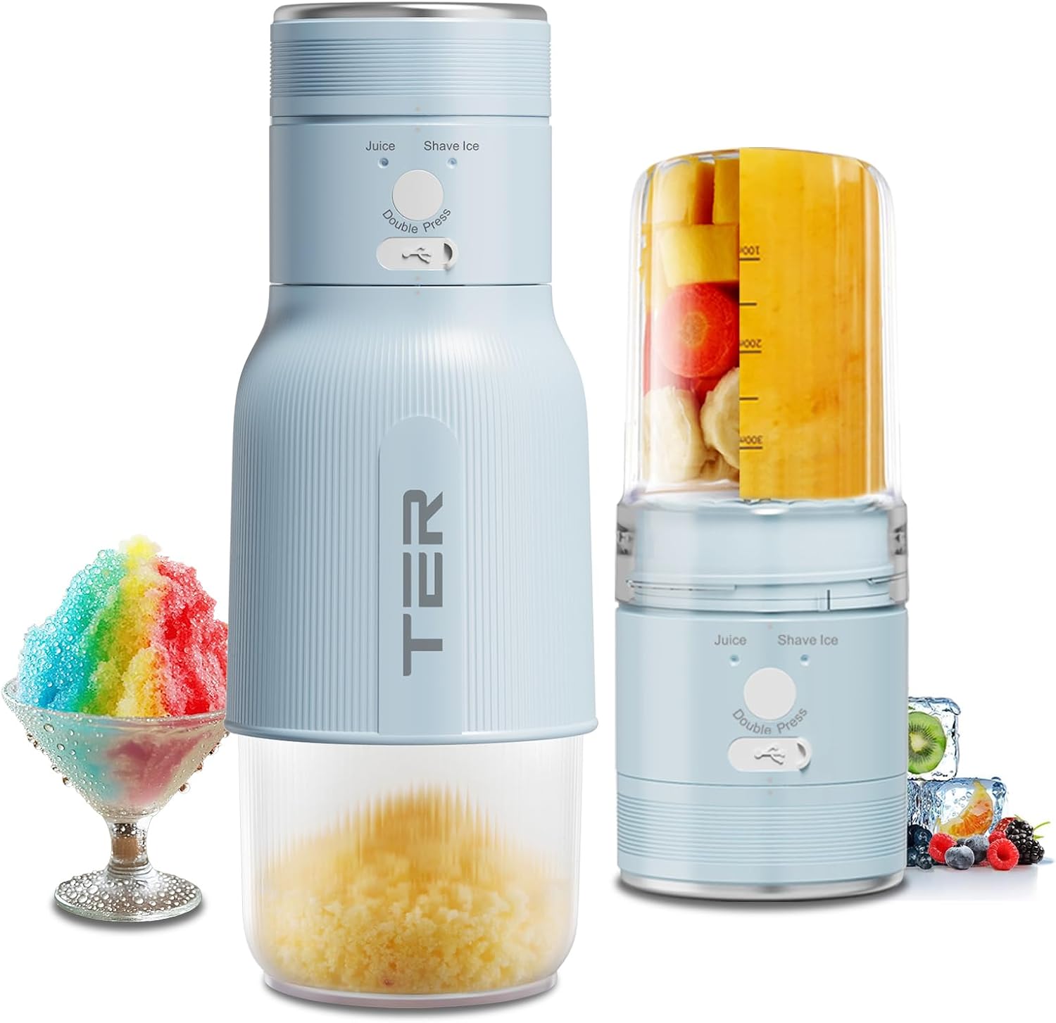 2-in-1 Portable Snow Cone Machine & Juice Blender